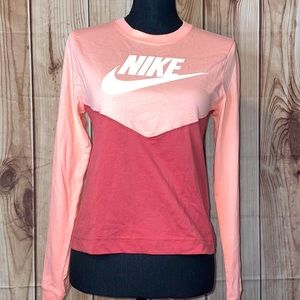 Nike Sportswear Women's Heritage Long Sleeve Shirt XS Pink